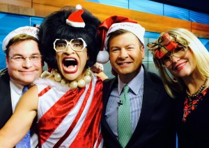 Keith Marler, Me, Tom Butler & M.A. Rosko partying on morning TV!